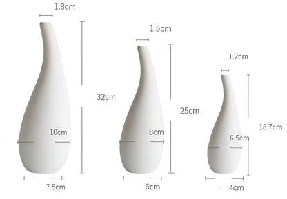 Water Drop White Porcelain Vase