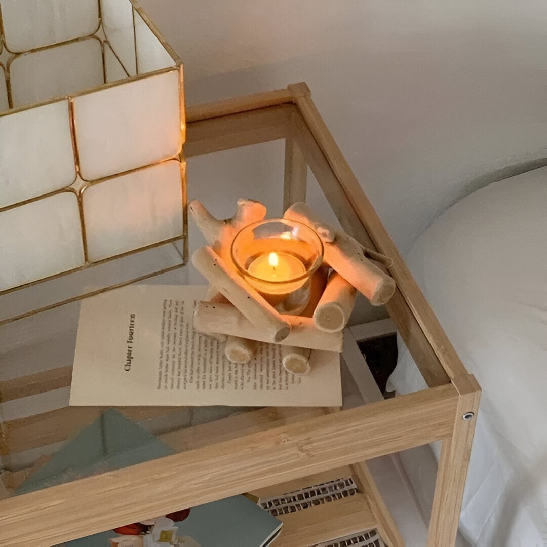 Handmade Coastal Wood Tealight Candle Holder