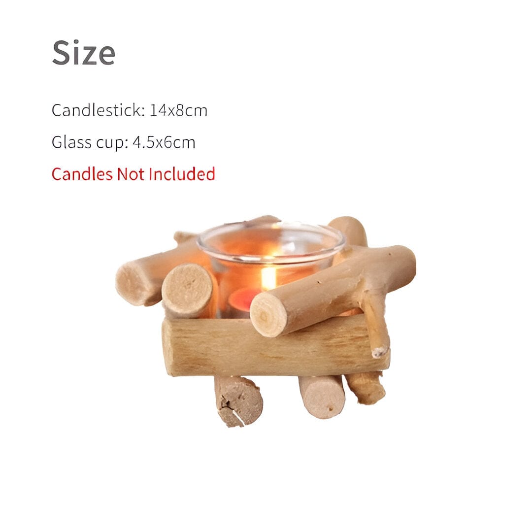 Handmade Coastal Wood Tealight Candle Holder