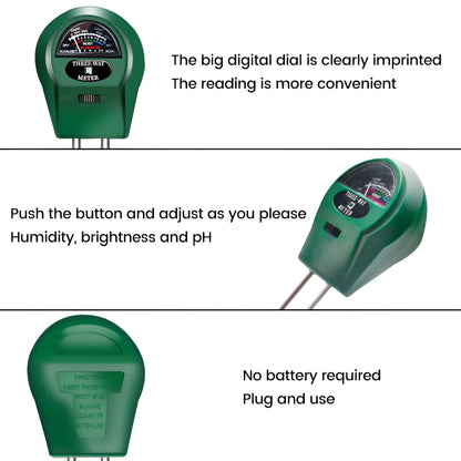 Battery Free Soil Moisture, Light and pH Meter