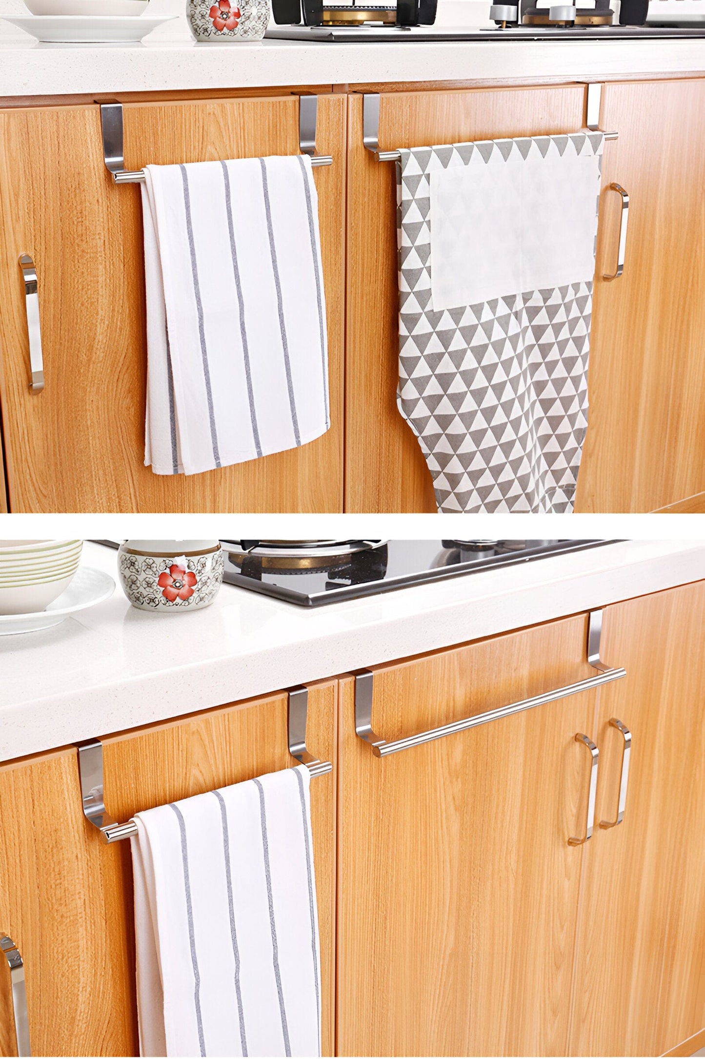 Over Cabinet Door Stainless Steel Towel Rack