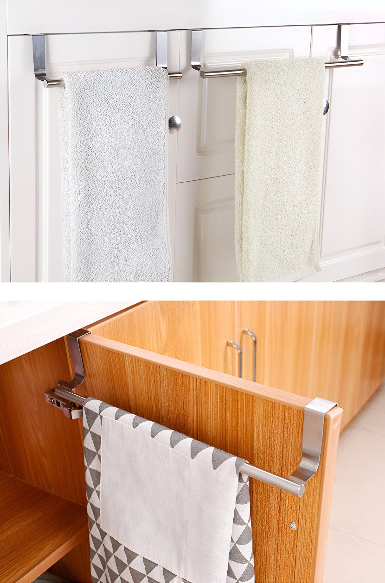 Over Cabinet Door Stainless Steel Towel Rack