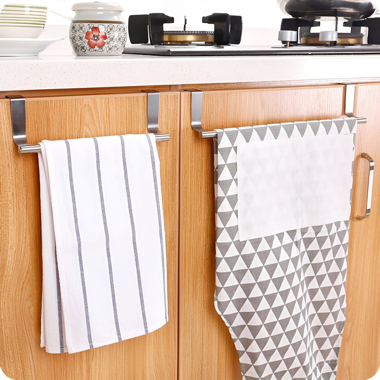 Over Cabinet Door Stainless Steel Towel Rack