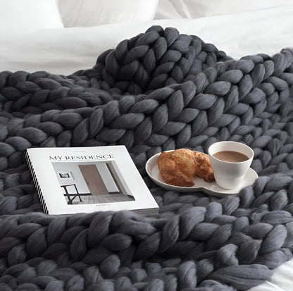 Hygge Chunky Knit Throw Blanket