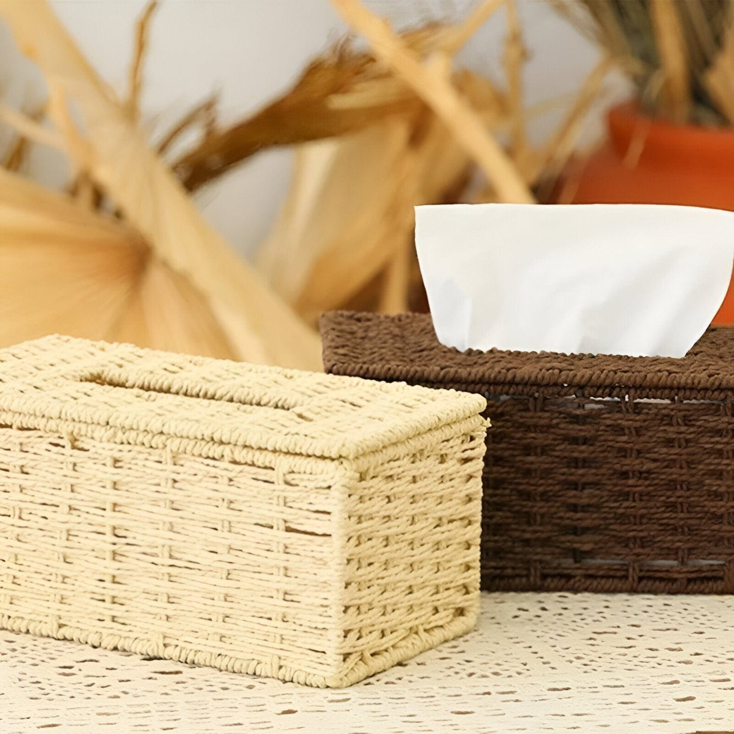 Rattan Tissue Box