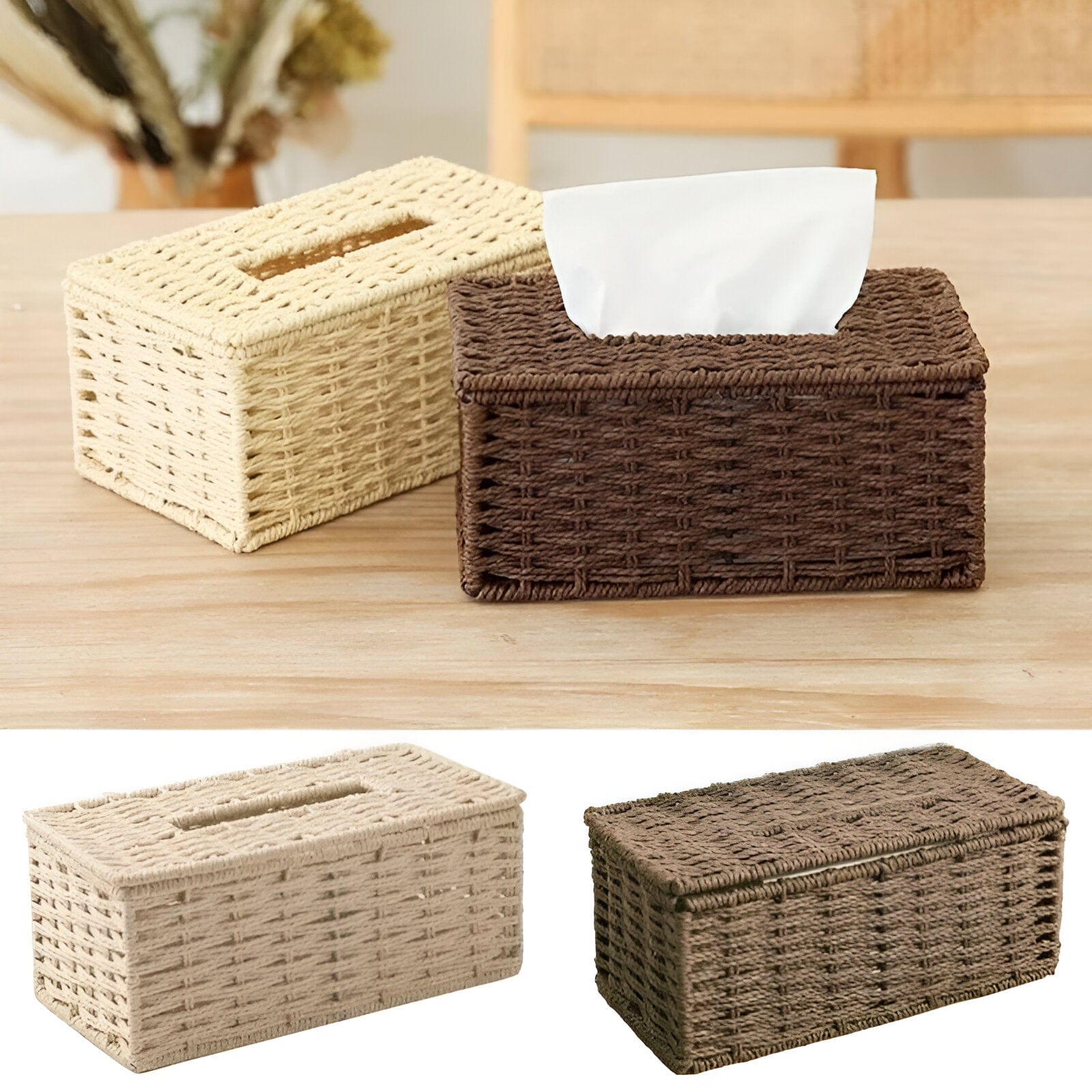 Rattan Tissue Box