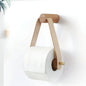 Leatherette and Oak Toilet Paper Holder