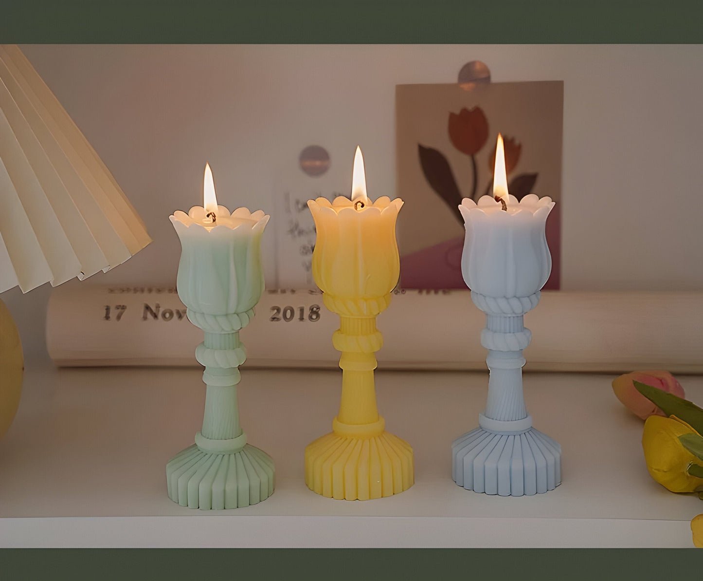 Soothing Tulip Candle Decor