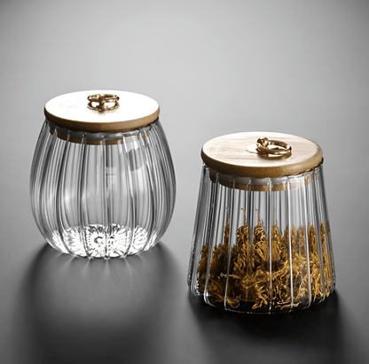  Charm Ripple Glass Storage Jars with Lid