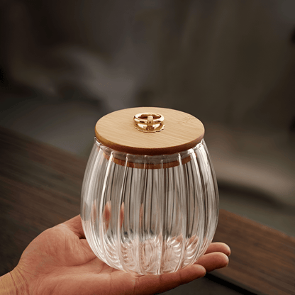  Charm Ripple Glass Storage Jars with Lid