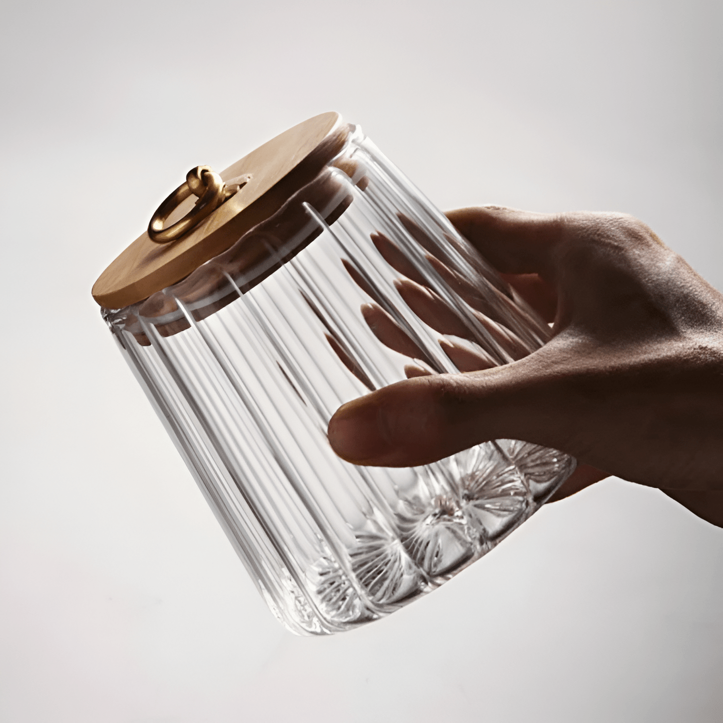  Charm Ripple Glass Storage Jars with Lid