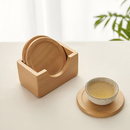 Pine Wood Coasters 6-Piece Set