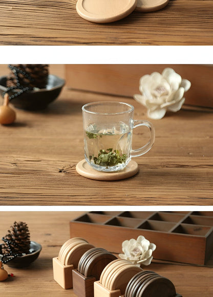 Pine Wood Coasters 6-Piece Set