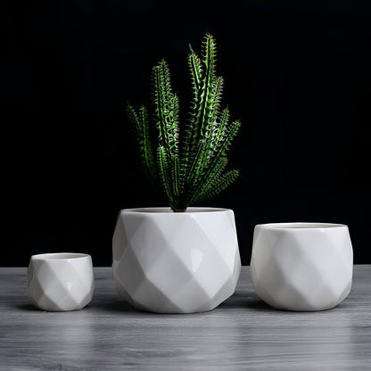 Rounded Diamond Ceramic Succulent Planters