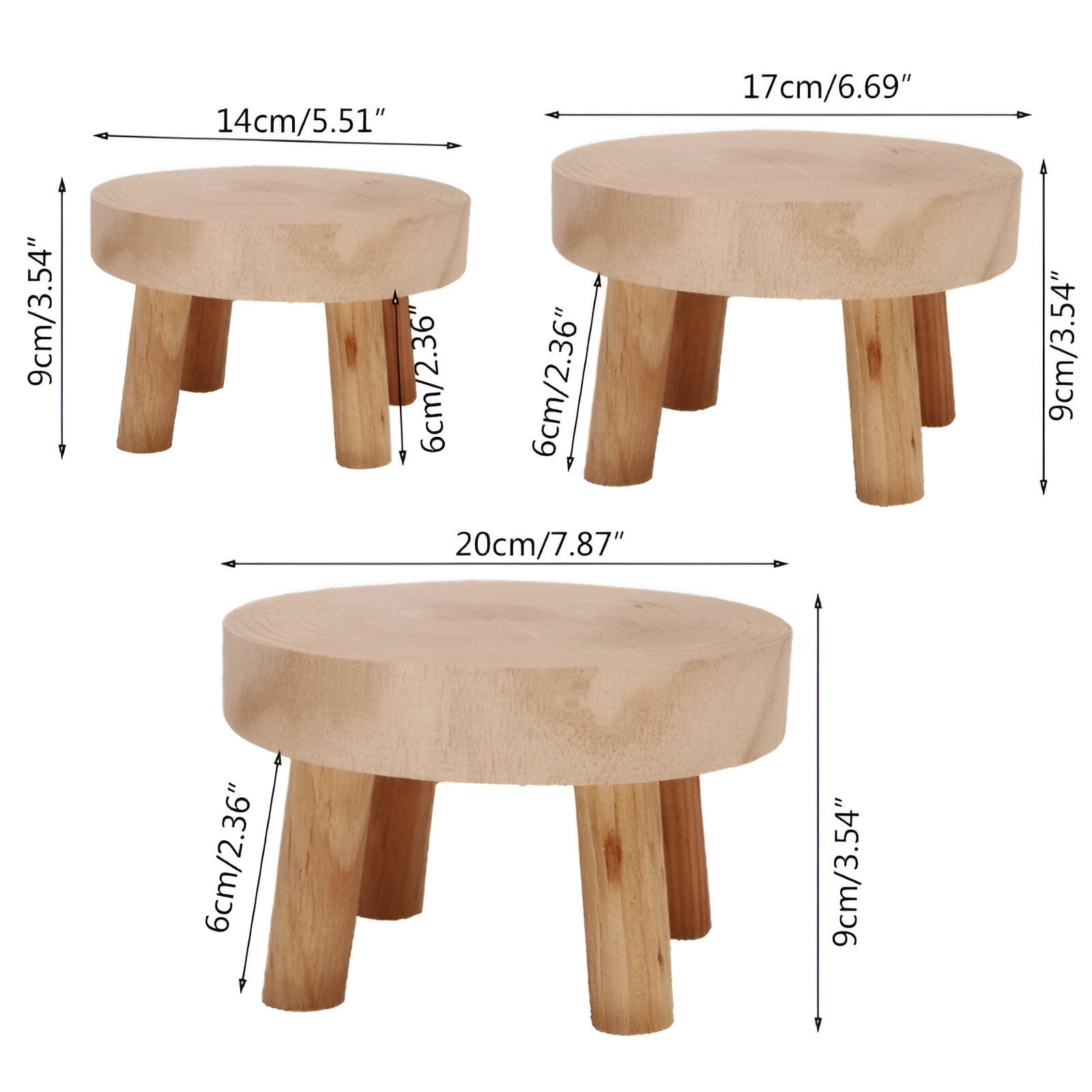 Wooden Plant Stand Stool