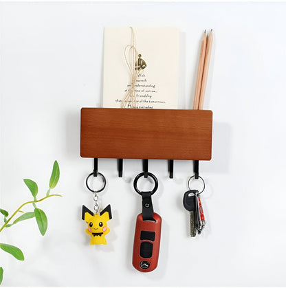 Wall-Mounted Wooden Storage Rack Key Hanzer