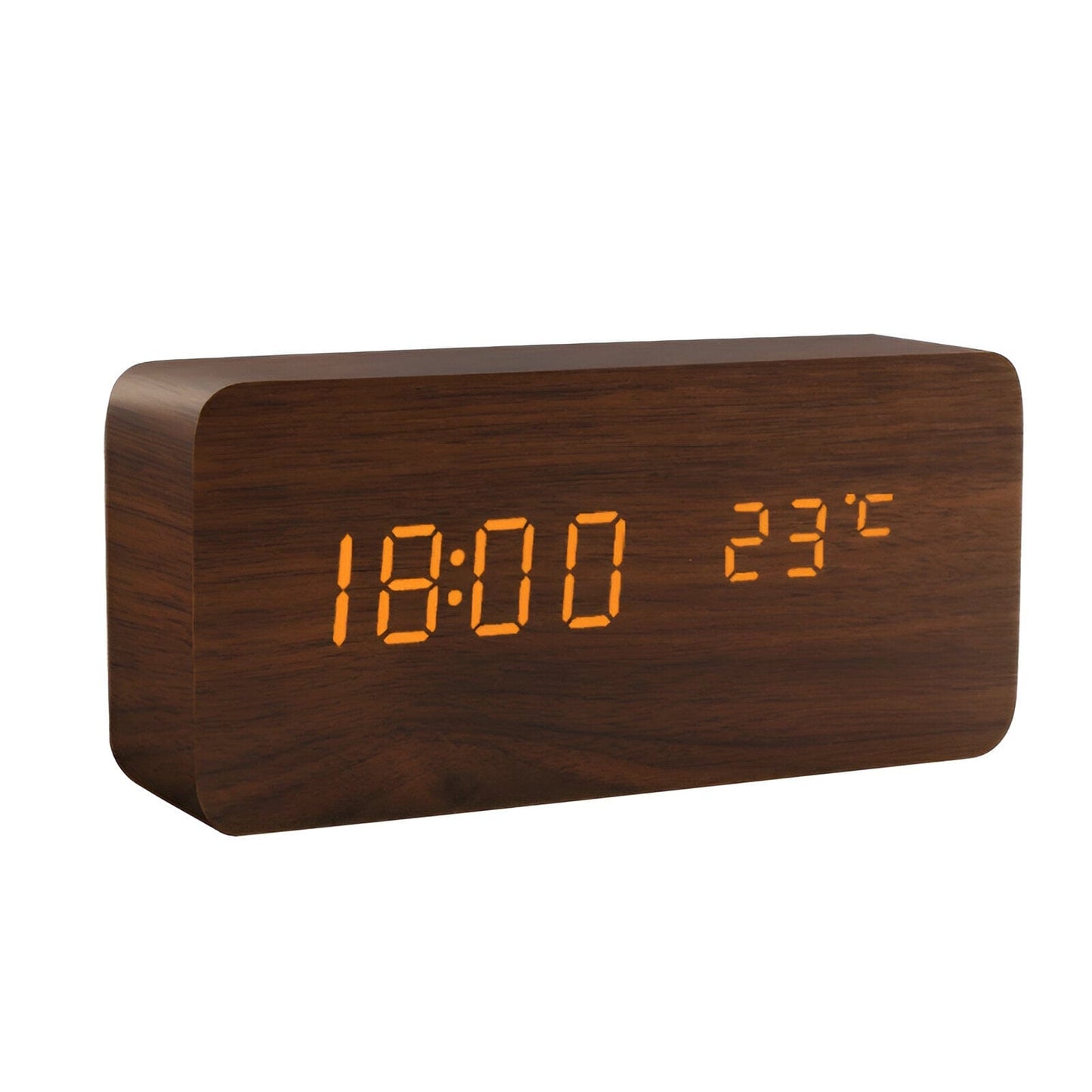 Wooden Cube LED Alarm Clock