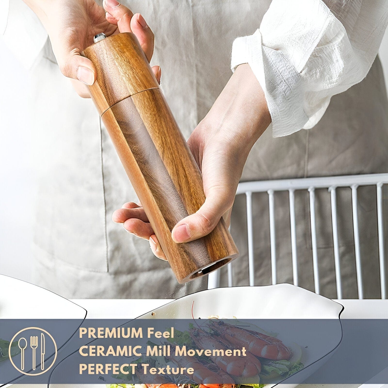 Acacia Wood Salt & Pepper Mills