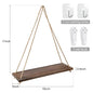 Wooden Rope Swing Wall-Mounted Shelf