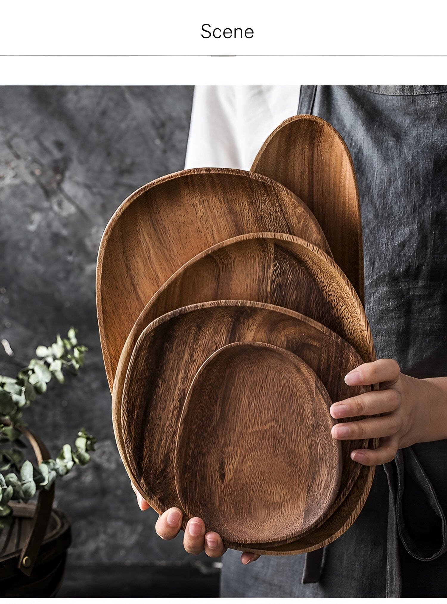 Acacia Rounded Serving Trays