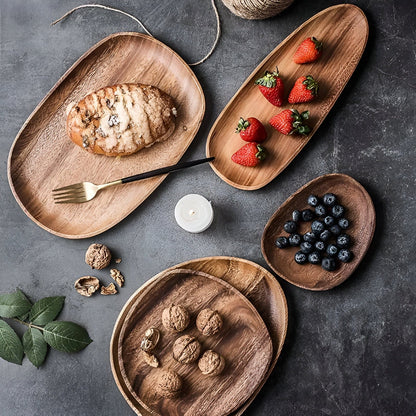 Acacia Rounded Serving Trays