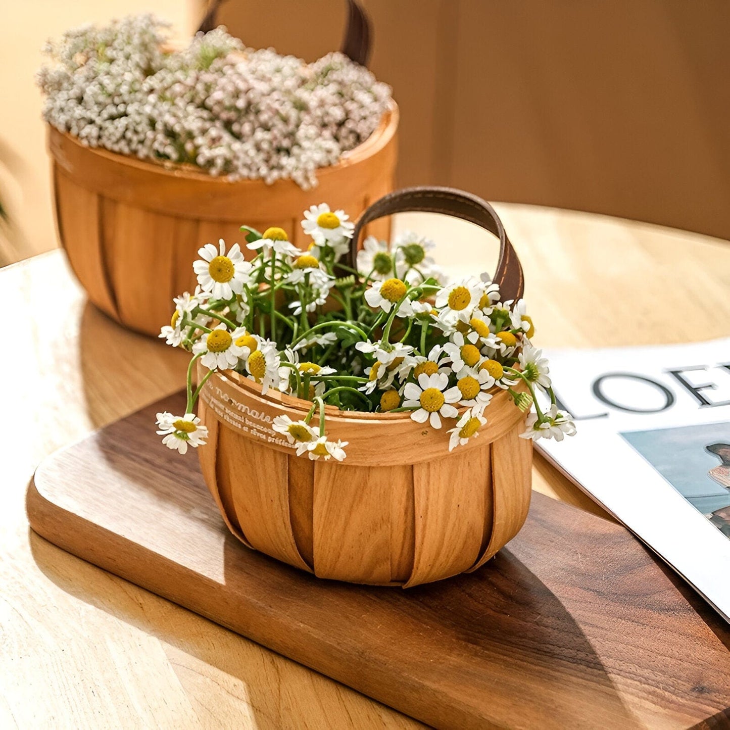 Parisian Wooden Planter Storage Basket